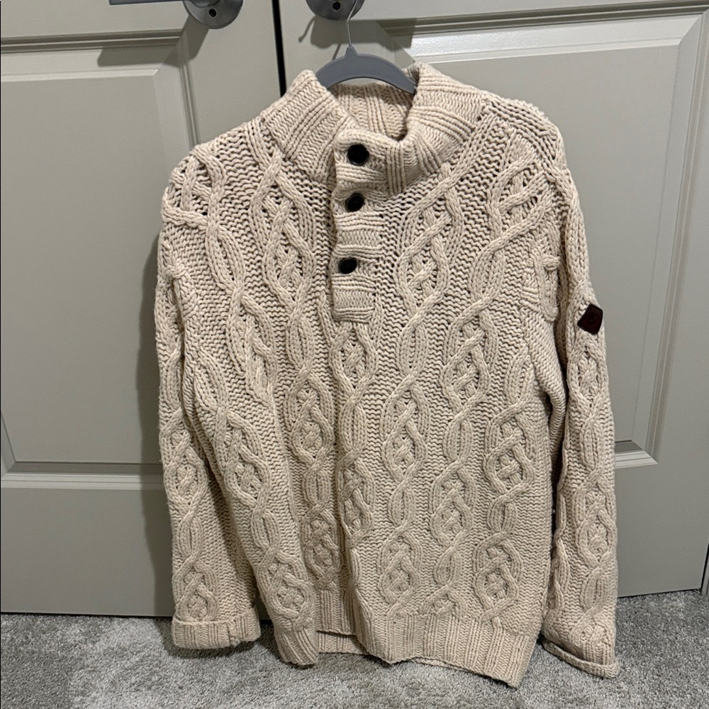 Timberland Men's Cream Cable Knit Sweater